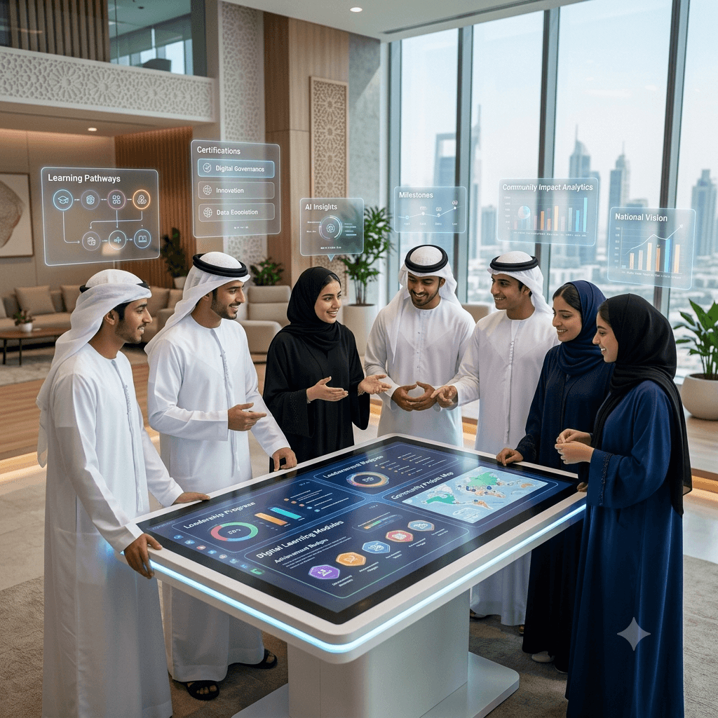 شباب إماراتيون يستكشفون منصة التمكين القيادي الرقمي